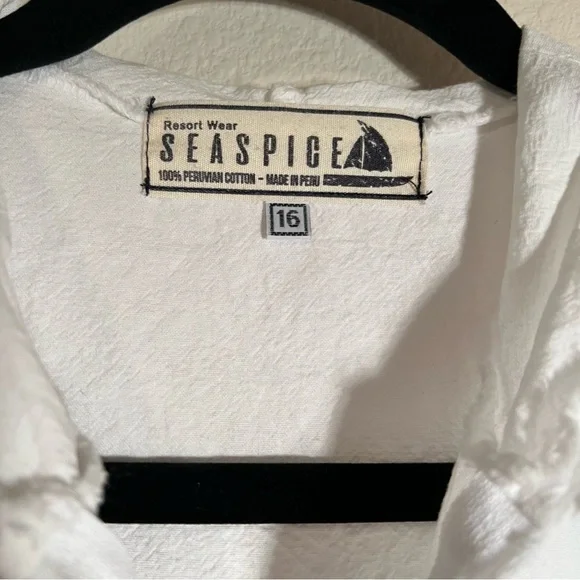 Seaspice White Front Zipper Jacket Resort Wear - Picture 2 of 9